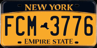 NY license plate FCM3776