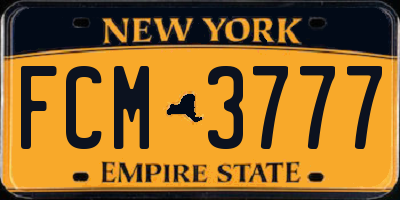 NY license plate FCM3777