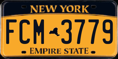 NY license plate FCM3779