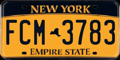 NY license plate FCM3783