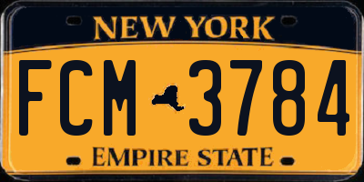 NY license plate FCM3784