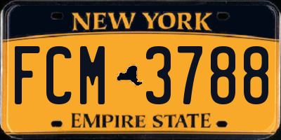 NY license plate FCM3788