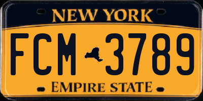 NY license plate FCM3789