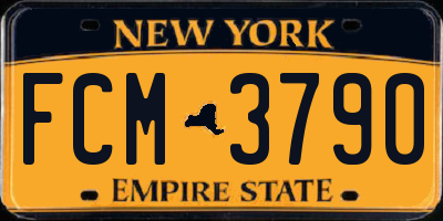 NY license plate FCM3790