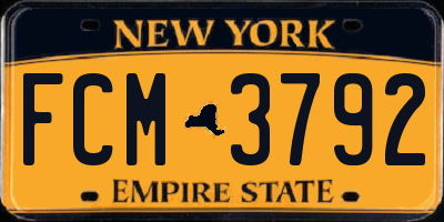 NY license plate FCM3792