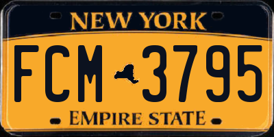 NY license plate FCM3795