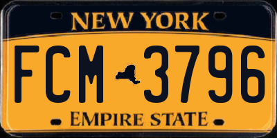 NY license plate FCM3796