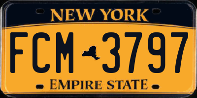 NY license plate FCM3797