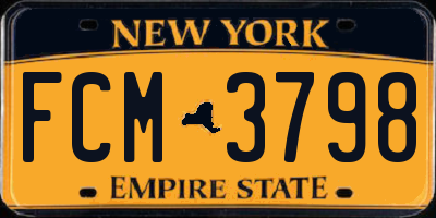 NY license plate FCM3798