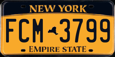 NY license plate FCM3799