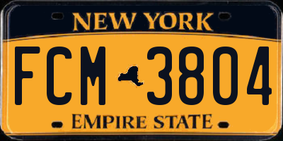NY license plate FCM3804