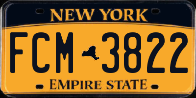 NY license plate FCM3822