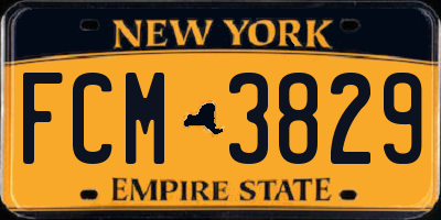 NY license plate FCM3829