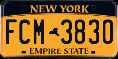 NY license plate FCM3830