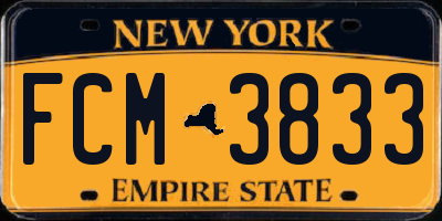 NY license plate FCM3833