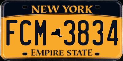 NY license plate FCM3834