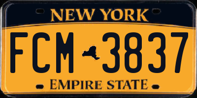 NY license plate FCM3837
