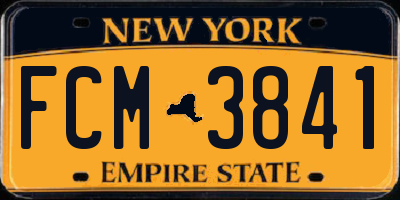 NY license plate FCM3841