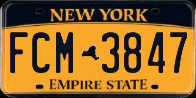 NY license plate FCM3847