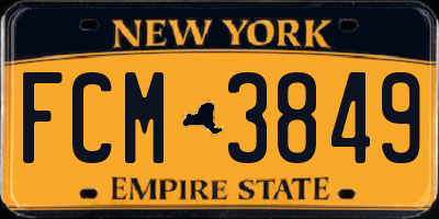NY license plate FCM3849