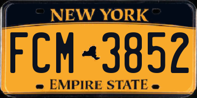 NY license plate FCM3852