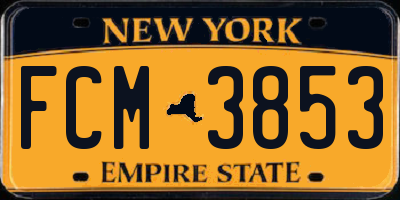 NY license plate FCM3853
