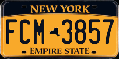 NY license plate FCM3857