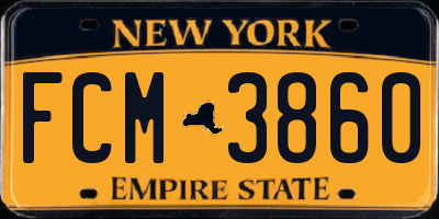 NY license plate FCM3860