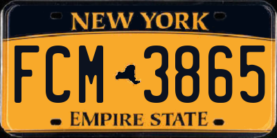 NY license plate FCM3865