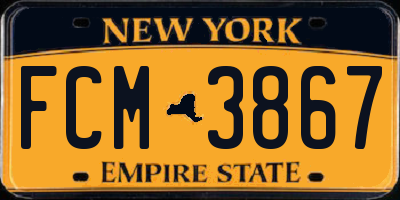 NY license plate FCM3867