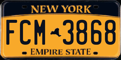 NY license plate FCM3868