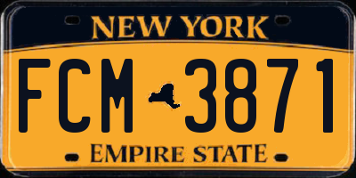 NY license plate FCM3871