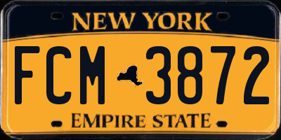 NY license plate FCM3872