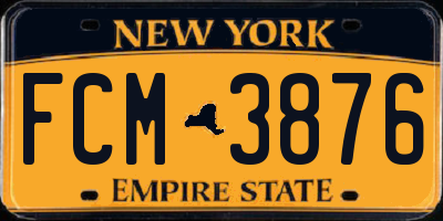 NY license plate FCM3876