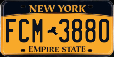 NY license plate FCM3880