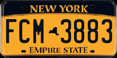 NY license plate FCM3883