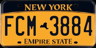 NY license plate FCM3884