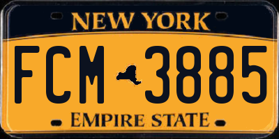NY license plate FCM3885