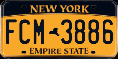 NY license plate FCM3886