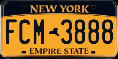 NY license plate FCM3888