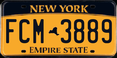 NY license plate FCM3889