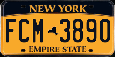 NY license plate FCM3890