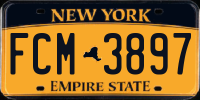 NY license plate FCM3897