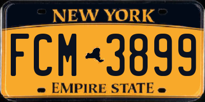 NY license plate FCM3899