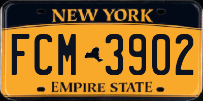 NY license plate FCM3902