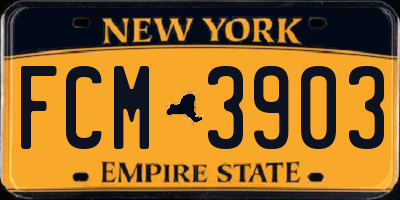 NY license plate FCM3903