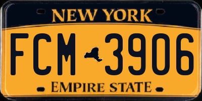NY license plate FCM3906