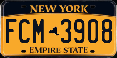 NY license plate FCM3908