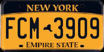 NY license plate FCM3909
