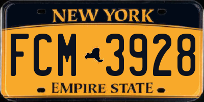 NY license plate FCM3928